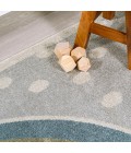 KIDS WASHABLE Area Rug Minha Rainbow Dot Modern Machine-Washable Gray/Ivory/Yellow 2 ft. x 8 ft. Runner Rug