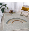 KIDS WASHABLE Area Rug Minha Rainbow Dot Modern Machine-Washable Gray/Ivory/Yellow 8 ft. x 10 ft. Area Rug