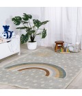KIDS WASHABLE Area Rug Minha Rainbow Dot Modern Machine-Washable Gray/Ivory/Yellow 8 ft. x 10 ft. Area Rug