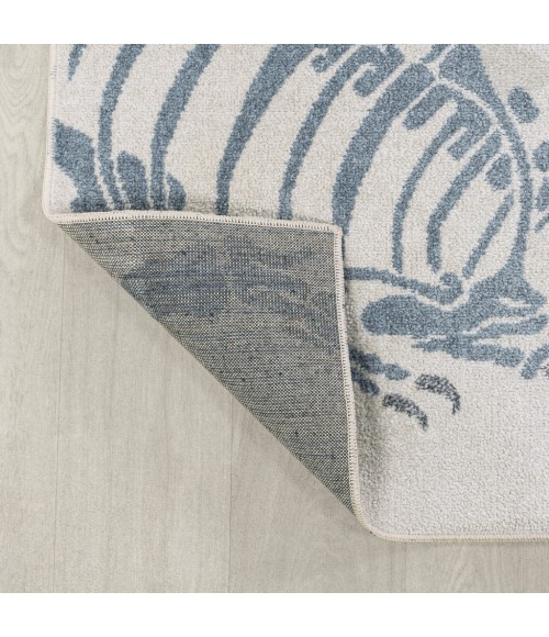 KIDS WASHABLE Area Rug Kingdarr T-Rex Modern Kids Machine-Washable Cream/Multi 5 ft. x 8 ft. Area Rug