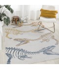 KIDS WASHABLE Area Rug Kingdarr T-Rex Modern Kids Machine-Washable Cream/Multi 5 ft. x 8 ft. Area Rug