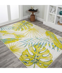 Jonathany Luxor LUX100A Ivory/Green Area Rug 3 ft. 11 in. X 6 ft. Rectangle