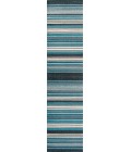 Duxbury Gradient Ticking Striped Blue/Navy 2 ft. x 8 ft. Runner Rug
