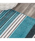 LUXOR Area Rug Duxbury Gradient Ticking Striped Blue/Navy 3 ft. x 5 ft. Area Rug