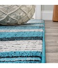 LUXOR Area Rug Duxbury Gradient Ticking Striped Blue/Navy 3 ft. x 5 ft. Area Rug
