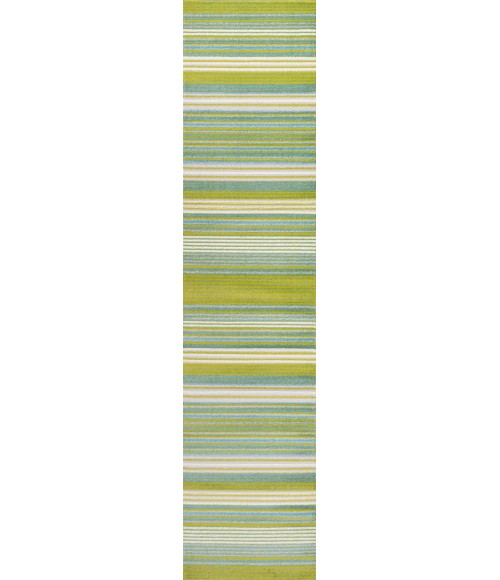 LUXOR Area Rug Duxbury Gradient Ticking Striped Green/Blue 2 ft. x 8 ft. Runner Rug