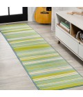 LUXOR Area Rug Duxbury Gradient Ticking Striped Green/Blue 2 ft. x 8 ft. Runner Rug