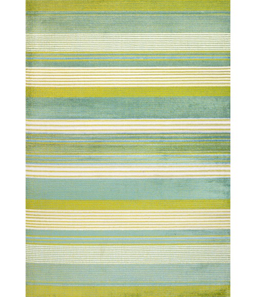 LUXOR Area Rug Duxbury Gradient Ticking Striped Green/Blue 5 ft. x 8 ft. Area Rug
