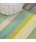 LUXOR Area Rug Duxbury Gradient Ticking Striped Green/Blue 5 ft. x 8 ft. Area Rug