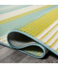 LUXOR Area Rug Duxbury Gradient Ticking Striped Green/Blue 2 ft. x 8 ft. Runner Rug