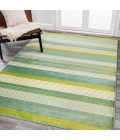 LUXOR Area Rug Duxbury Gradient Ticking Striped Green/Blue 5 ft. x 8 ft. Area Rug