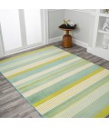 LUXOR Area Rug Duxbury Gradient Ticking Striped Green/Blue 5 ft. x 8 ft. Area Rug