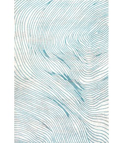 Jonathany Luxor LUX104A Ivory/Blue Area Rug 5 ft. 3 in. X 8 ft. Rectangle