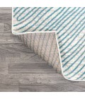 LUXOR Area Rug Arlo Woodgrain Geometric Ivory/Blue 5 ft. x 8 ft. Area Rug