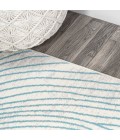 LUXOR Area Rug Arlo Woodgrain Geometric Ivory/Blue 5 ft. x 8 ft. Area Rug