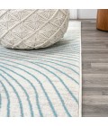 LUXOR Area Rug Arlo Woodgrain Geometric Ivory/Blue 5 ft. x 8 ft. Area Rug