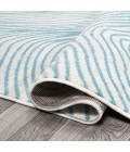 LUXOR Area Rug Arlo Woodgrain Geometric Ivory/Blue 2 ft. x 8 ft. Runner Rug