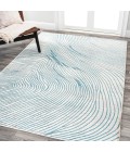 LUXOR Area Rug Arlo Woodgrain Geometric Ivory/Blue 5 ft. x 8 ft. Area Rug