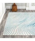 LUXOR Area Rug Arlo Woodgrain Geometric Ivory/Blue 5 ft. x 8 ft. Area Rug