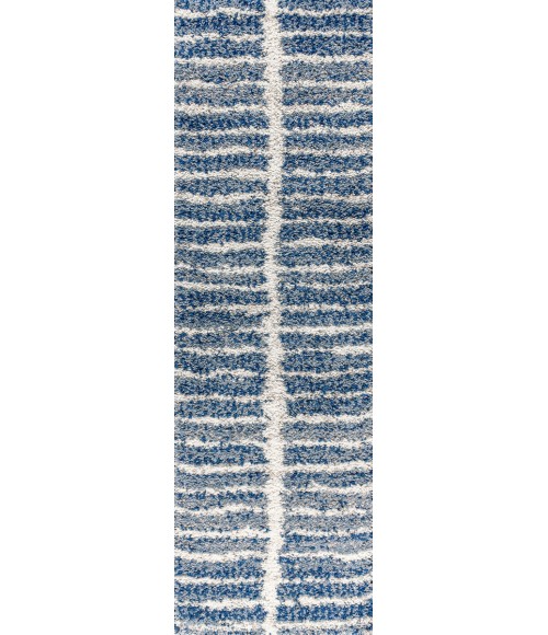 Ankara Vintage Medallion Blue/Ivory 2 ft. x 8 ft. Runner Rug