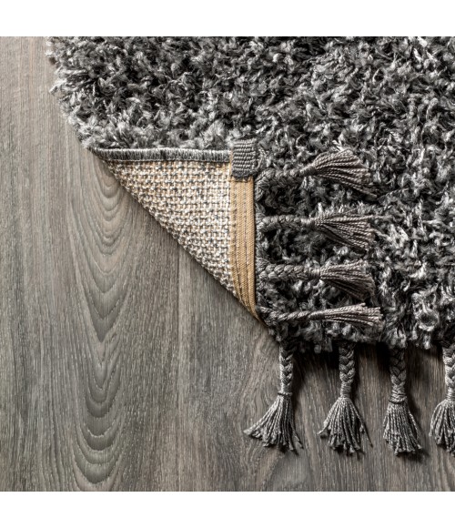 Mercer Shag Plush Tassel Charcoal 3 ft. x 5 ft. Area Rug