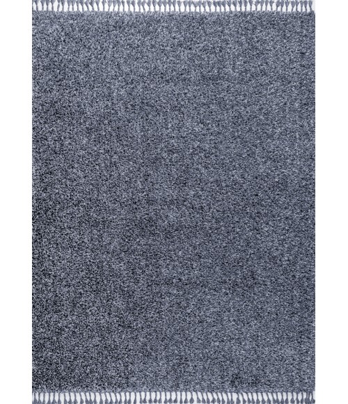 MERCER SHAG Area Rug Mercer Shag Plush Tassel Denim Blue 5 ft. x 8 ft. Area Rug