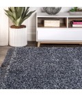 MERCER SHAG Area Rug Mercer Shag Plush Tassel Denim Blue 5 ft. x 8 ft. Area Rug
