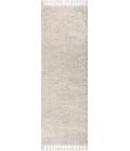 MERCER SHAG Area Rug Mercer Shag Plush Tassel Cream 2 ft. x 8 ft. Runner Rug