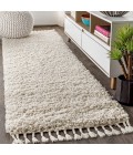 MERCER SHAG Area Rug Mercer Shag Plush Tassel Cream 2 ft. x 8 ft. Runner Rug