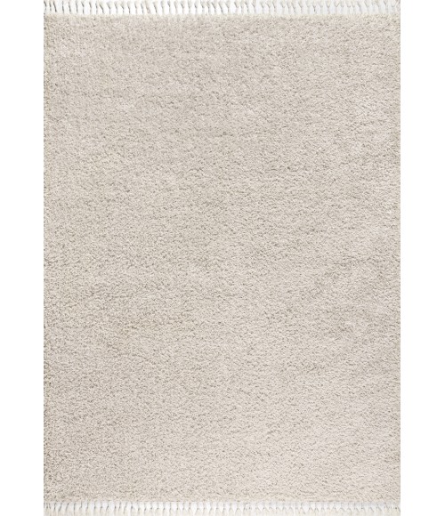 MERCER SHAG Area Rug Mercer Shag Plush Tassel Cream 8 ft. x 10 ft. Area Rug