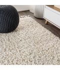 MERCER SHAG Area Rug Mercer Shag Plush Tassel Cream 8 ft. x 10 ft. Area Rug