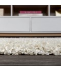 MERCER SHAG Area Rug Mercer Shag Plush Tassel Cream 2 ft. x 8 ft. Runner Rug