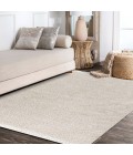 MERCER SHAG Area Rug Mercer Shag Plush Tassel Cream 8 ft. x 10 ft. Area Rug