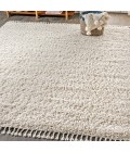 MERCER SHAG Area Rug Mercer Shag Plush Tassel Cream 8 ft. x 10 ft. Area Rug
