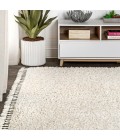 MERCER SHAG Area Rug Mercer Shag Plush Tassel Cream 8 ft. x 10 ft. Area Rug