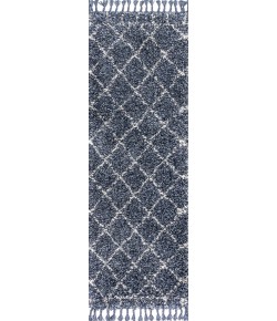 Jonathany Mercer Shag MCR101A Blue/Cream Area Rug 2 ft. 3 in. X 8 ft. Runner