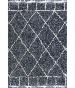 Jonathany Mercer Shag MCR101A Blue/Cream Area Rug 4 ft. X 6 ft. Rectangle