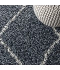 MERCER SHAG Area Rug Mercer Shag Plush Tassel Moroccan Geometric Trellis Blue/Cream 4 ft. x 6 ft. Area Rug