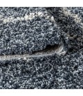 MERCER SHAG Area Rug Mercer Shag Plush Tassel Moroccan Geometric Trellis Blue/Cream 4 ft. x 6 ft. Area Rug