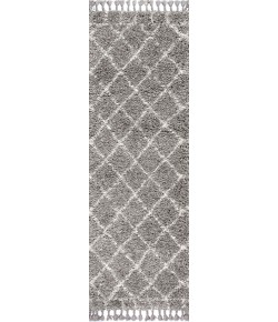 Jonathany Mercer Shag MCR101C Grey/Ivory Area Rug 2 ft. 3 in. X 8 ft. Runner