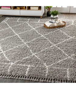 Jonathany Mercer Shag MCR101C Grey/Ivory Area Rug 3 ft. 1 in. X 5 ft. Rectangle