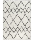 MERCER SHAG Area Rug Mercer Shag Plush Tassel Moroccan Tribal Geometric Trellis Ivory/Grey 8 ft. x 10 ft. Area Rug