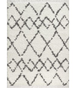 Jonathany Mercer Shag MCR102B Ivory/Grey Area Rug 7 ft. 9 in. X 10 ft. Rectangle