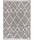 Mercer Shag Plush Tassel Moroccan Tribal Geometric Trellis Grey/Ivory 8 ft. x 10 ft. Area Rug