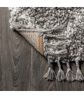 Mercer Shag Plush Tassel Moroccan Tribal Geometric Trellis Grey/Ivory 8 ft. x 10 ft. Area Rug