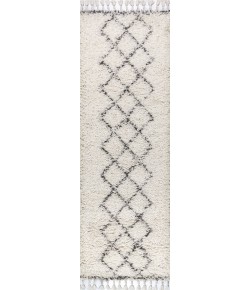 Jonathany Mercer Shag MCR103B Cream/Grey Area Rug 2 ft. 3 in. X 8 ft. Runner