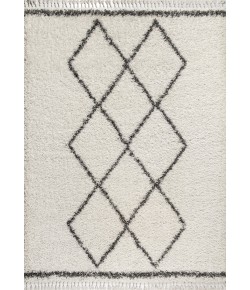 Jonathany Mercer Shag MCR103B Cream/Grey Area Rug 7 ft. 9 in. X 10 ft. Rectangle