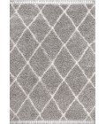 Mercer Shag Plush Tassel Moroccan Geometric Trellis Grey/Cream 4 ft. x 6 ft. Area Rug
