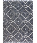MERCER SHAG Area Rug Mercer Shag Plush Tassel Moroccan Diamond Denim Blue/Cream 4 ft. x 6 ft. Area Rug