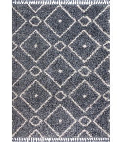 Jonathany Mercer Shag MCR105A Denim Blue/Cream Area Rug 4 ft. X 6 ft. Rectangle